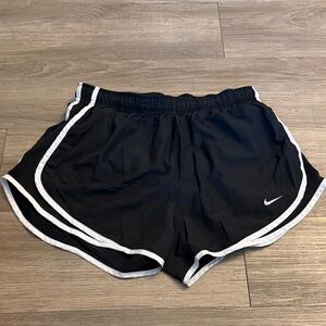 Nike Women's Black and White Athletic Shorts